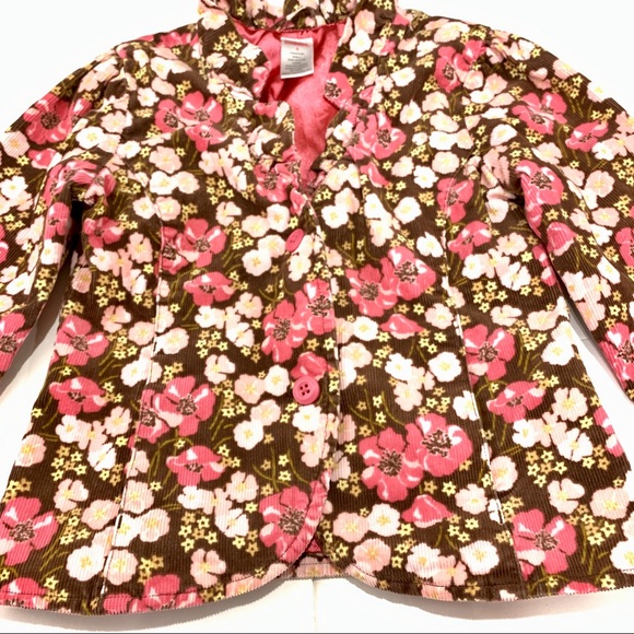 Gymboree Corduroy Floral Long Sleeve 2-Button Top Sweater Size 8 Girls - Picture 2 of 7